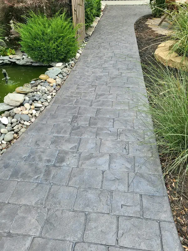 Stamped concrete pathway in Perth