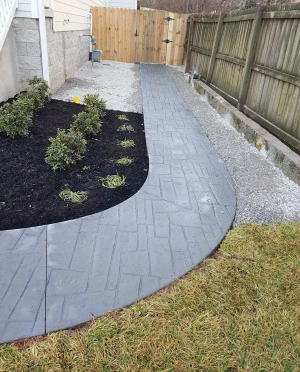 Stamped concrete pathway in Perth