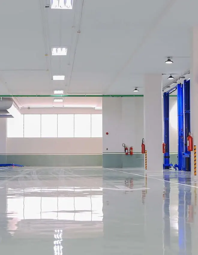 A commercial warehouse with epoxy flooring in Perth