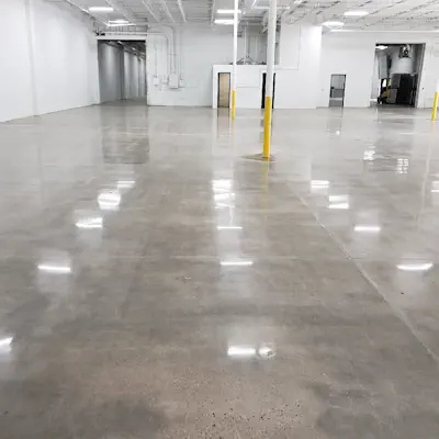 Mechanically polished concrete floors in a warehouse in Perth