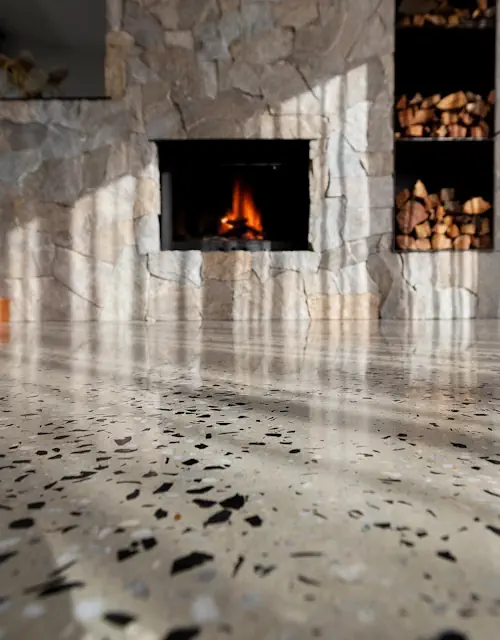 Polished concrete in a home in Perth