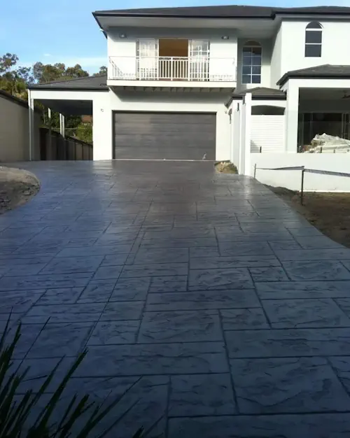 Stamped concrete driveway resurfacing in Perth